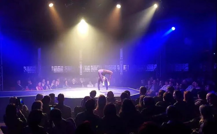 Contortionist performing on stage